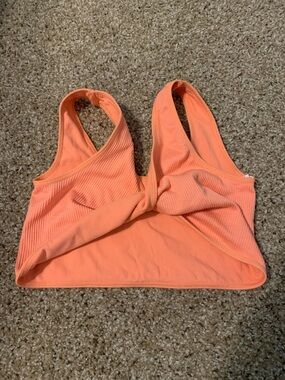 Kohl's Orange Ribbed Twist-Front Tank Top